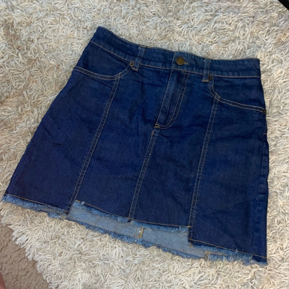 dark wash denim skirt